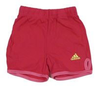Růžové bavlněné kraťasy s logem Adidas