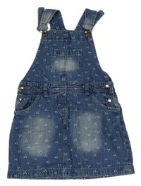 Tmavomodré rifľové na traké šaty s hviezdičkami Topolino