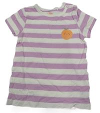 Lila-biele pruhované tričko s pomarančom Topomini