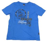 Modré tričko s nápisom a orelom