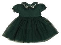 Tmavozelené sieťované šaty s kvietkami Mamas&Papas