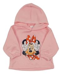 Broskvová mikina s Minnií a kapucí 