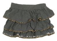 Sivá tepláková vrstvená sukňa Benetton