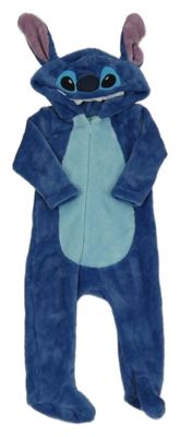 Modrá chlpatá kombinéza s kapucí - Stitch Disney