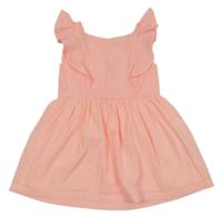 Svetloružové ľahké šaty s volánikmi H&M