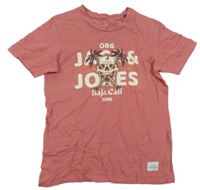 Ružové tričko s lebkou Jack & Jones