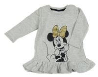 Sivá melírovaná peplum mikina s Minnií