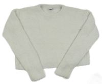 Svetlosivý chlpatý oversize crop sveter Page one young