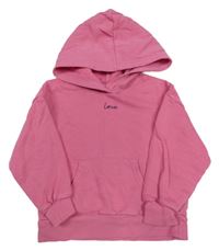 Ružová mikina s nápisom a kapucňou H&M