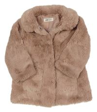 Staroružová kožušinová podšitá bunda s golierikom H&M
