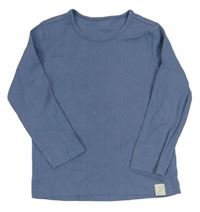 Modrošedé rebrované tričko Tchibo