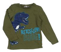 Khaki tričko s dinosaurom PEP&CO