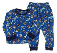 Modro-tmavomodré plyšové pyžamo s PAW PATROL Nutmeg