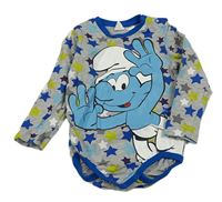 Sivo-zafírové melírované body so šmoulou a hviezdičkami H&M
