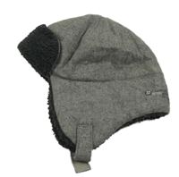 Šedá melírovaná vlněná zateplená beranice s číslom zn. Next