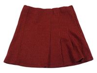 Červeno-čierna kockovaná sukňa Next