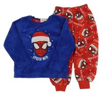 Safírovo-červené plyšové pyžamo se Spider-manem s vánočním motivem PRIMARK