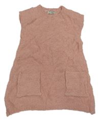 Pudrové vlnené šaty Next