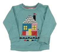 Mentolová mikina s domečkem M&S