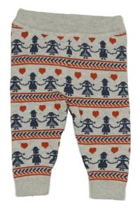 Svetlosivé melírované vlnené nohavice s panenkami a vzorom M&S