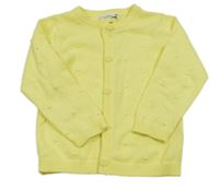 Žlutý 3D puntíkatý propínací svetr Ergee