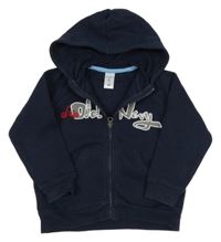 Tmavomodrá prepínaci mikina s logom a bicyklom a kapucňou OLD NAVY