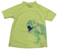 Limetkové UV tričko s dinosaurem Tu