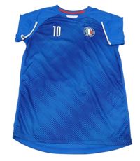 Cobaltovoě modro-tmavomodrý vzorovaný funkčné futbalový dres Italia a číslom H&M