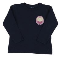 Tmavomodrá mikina so sovičkou