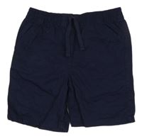 Tmavomodré plátenné kraťasy F&F