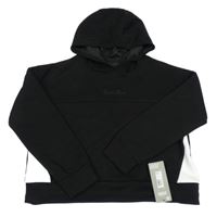 Nové - černo-bílá oversize crop mikina s nápisem a kapucí St. Bernard