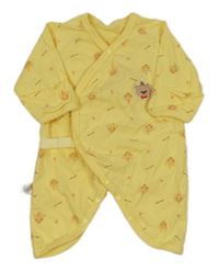 Žltý zavinovací overal s medvedíkmi
