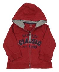 Tmavočervená prepínaci mikina s nápismi a kapucňou Pumpkin Patch