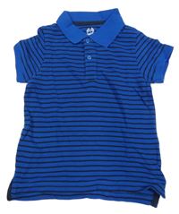 Safírovo-tmavomodré pruhované polo tričko lupilu
