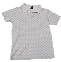 Bílo-černo-křiklavě oranžové kárované vzorované polo tričko Ralph Lauren