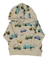 Svetlobéžová mikina s autami a kapucňou H&M
