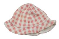 Ružovo-biely kockovaný klobúk F&F