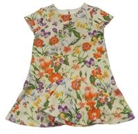 Svetlobéžové kvetované šaty Mothercare