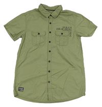 Khaki košeľa s nápisom Chapter Young