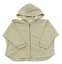 Béžová melírovaná trblietavá prepínaci oversize mikina s kapucňou H&M