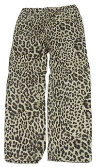 Béžové rifle s leopardím vzorem River Island