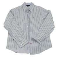 Světlemodro-bílo-černá pruhovaná košile Tommy Hilfiger