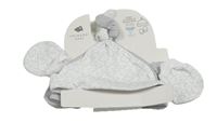 Nové - 4set - Bílá bavlněná čepice s mraky + světlešedá + 2x rukavičky Primark