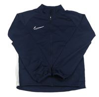 Tmavomodrá sportovní propínací funkční mikina s logem Nike