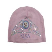 Ružová pletená čapica s Elsou a flitrami C&A
