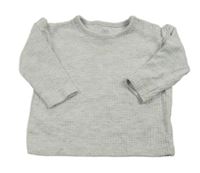 Světlešedé melírované vzorované mikinotriko s volánikmi F&F