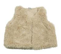 Béžová kožušinová podšitá vesta Tu