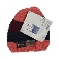 Nové - Ružovo-vínovo-tmavomodrá pletená fukční čapica Crivit