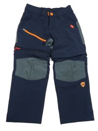 Tmavomodro-tmavosivé outdoorové nohavice s odepínacími nohavicami Lupilu