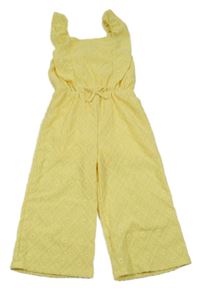 Žlutý vzorovaný culottes overal s volánky Primark